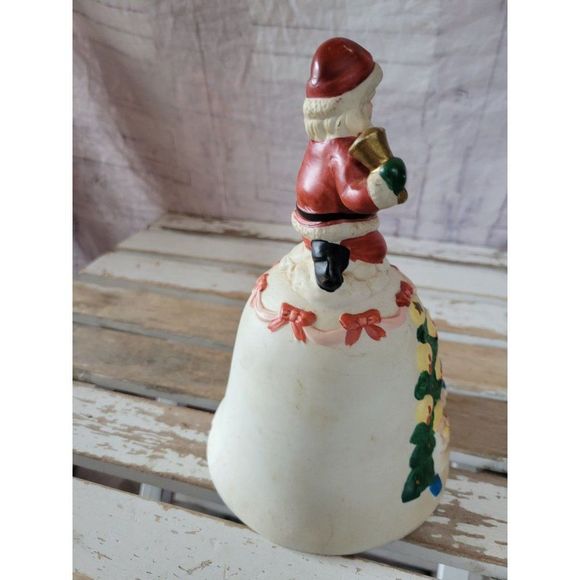 Porcelain vintage Santa Bell Xmas decor tree - Picture 4 of 9